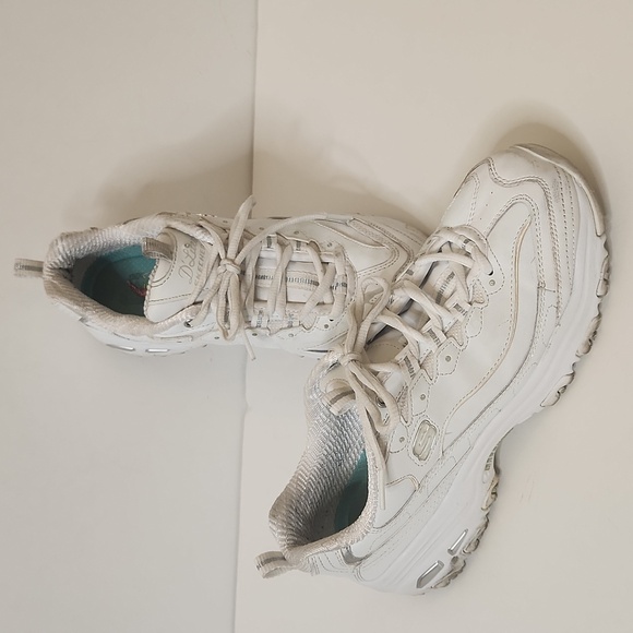 Sketchers D'Lites Women's White Athletic Memory Foam Chunky LaceUp Sneaker Size9 - Picture 4 of 10